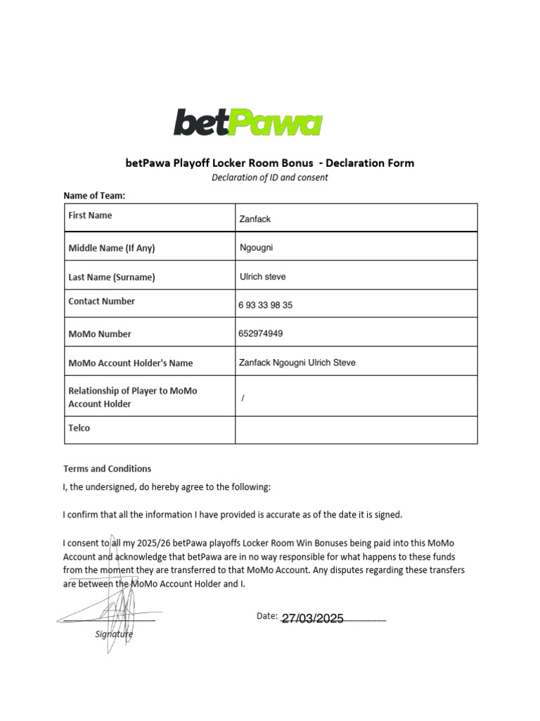 Sample Declaration Form | PDF