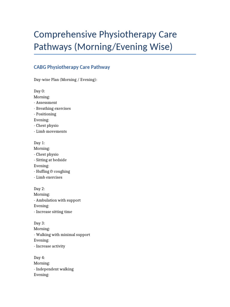 All Physiotherapy Care Pathways | PDF | Physical Therapy | Medicine