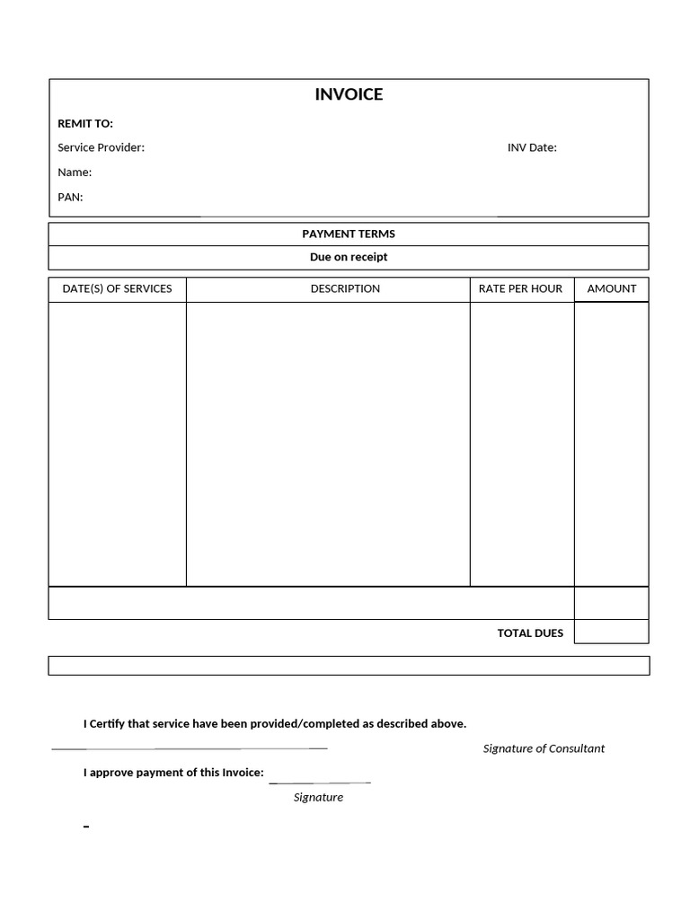 Consultancy Charges Invoice Format | PDF