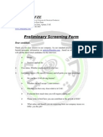 Elfit Arabia FZE: Preliminary Screening Form