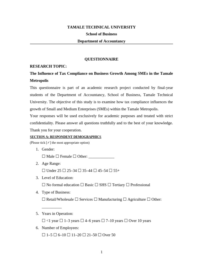 Structured Questionnaire Tables[1] | PDF | Questionnaire