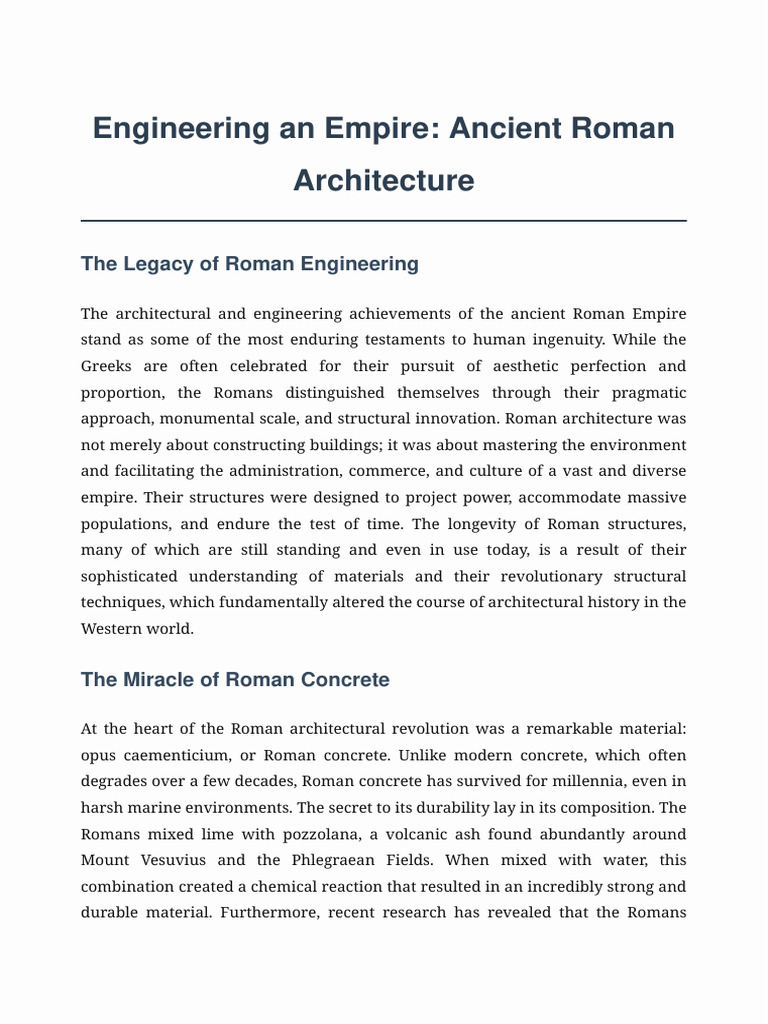 Ancient Roman Architecture | PDF | Architectural Design | Architecture
