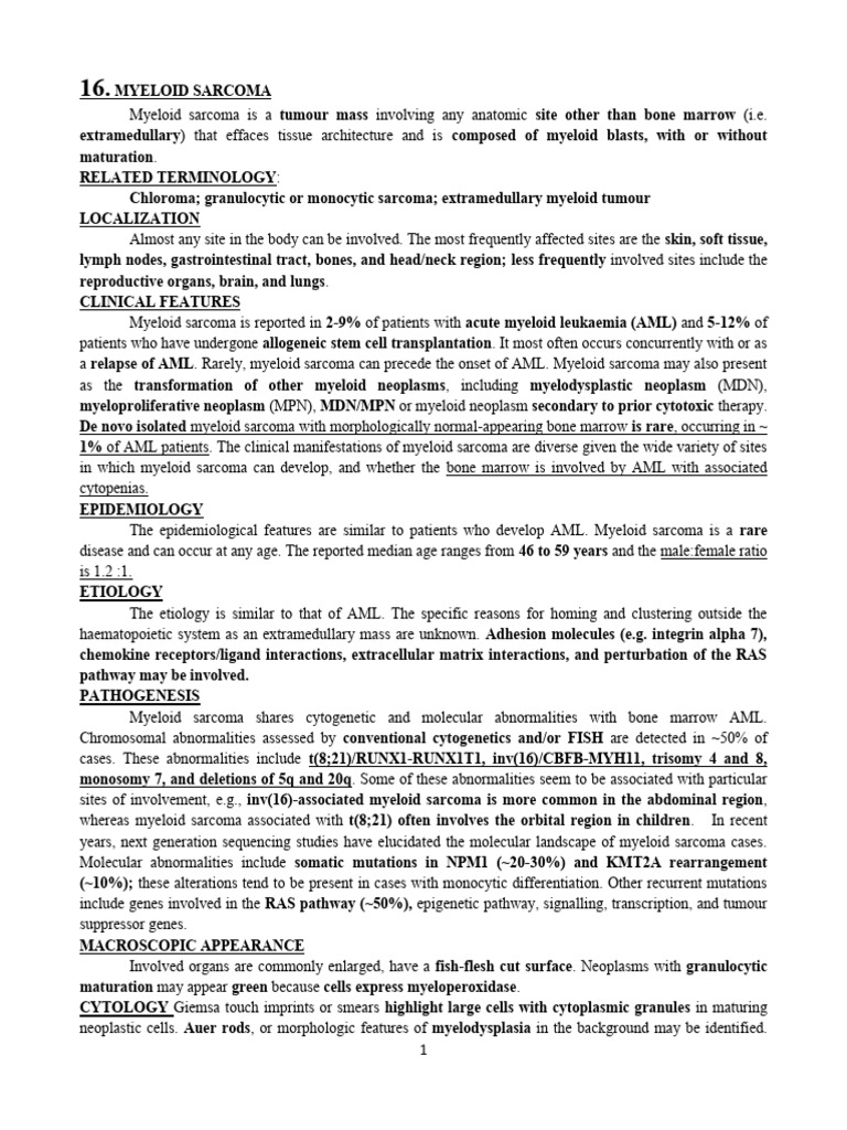 16. Myeloid Sarcoma Myeloid Sarcoma Definition Myeloid Sarcoma is a ...