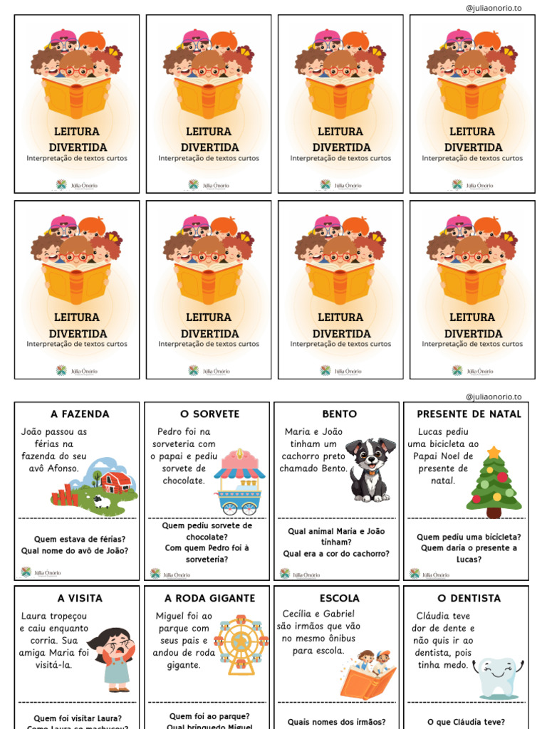 Jogo Interpretação de textos curtos | PDF