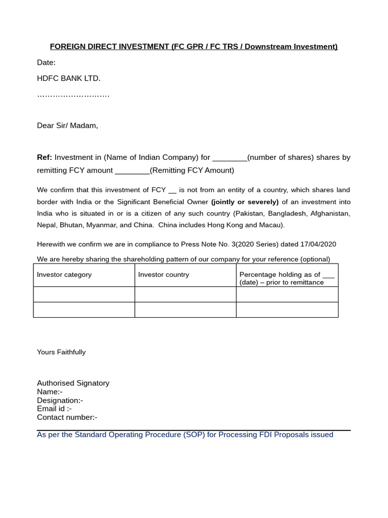 New Press Note 3 Format | PDF | Business | Economies