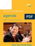 Liberal Democrat Autumn Conference Agenda 2012