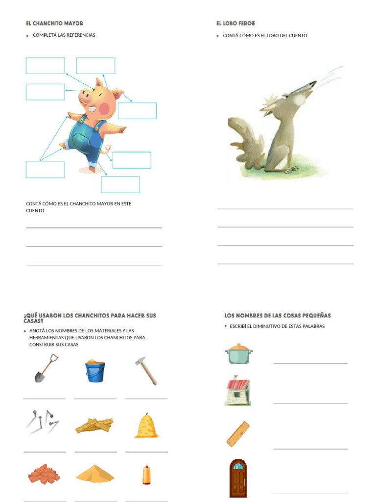 Los Tres Chanchitos - Actividades | PDF