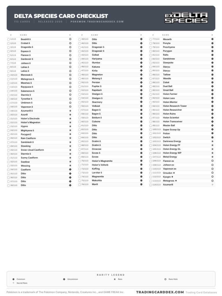 pokemon trading card list Pokemon Neo Genesis Unlimited – DONNELLY TRADING CARDS main image 1