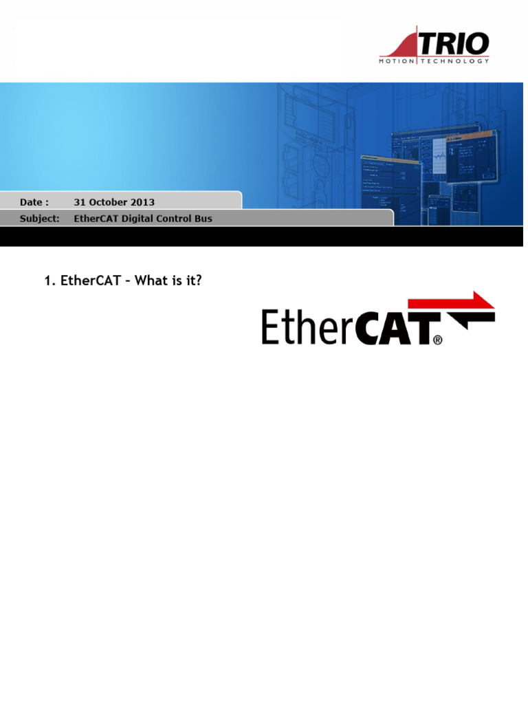 EtherCAT Digital Control Bus v1 | PDF | Network Topology | Computer ...