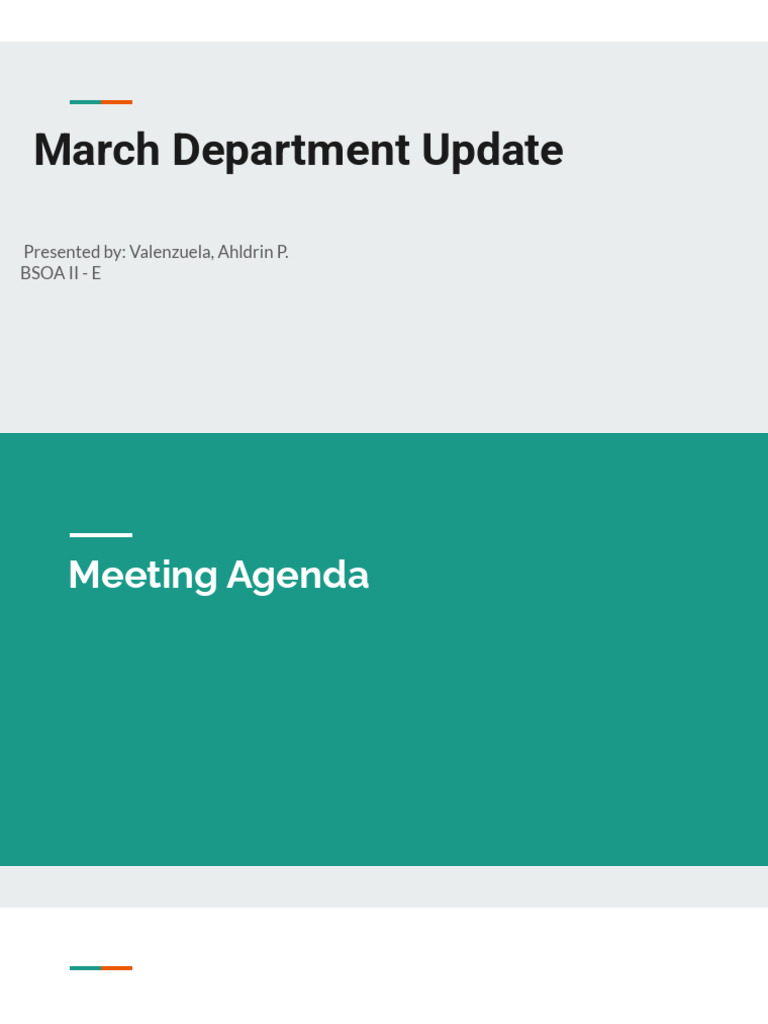 March Department Update | PDF