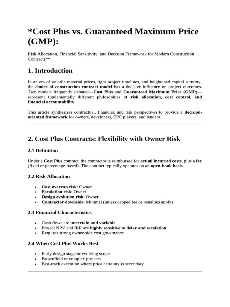 CP VS GMP | PDF | Risk | Internal Rate Of Return