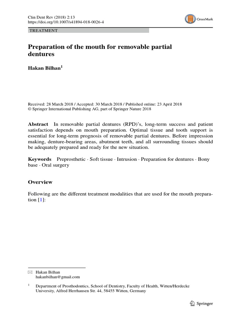 Preparo de boca para ppr1 | PDF | Periodontology | Dentures