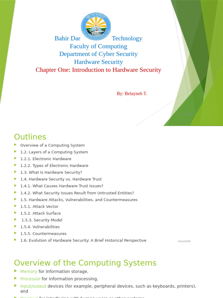 Hardware Security Chapter-1 | PDF | Computer Security | Security