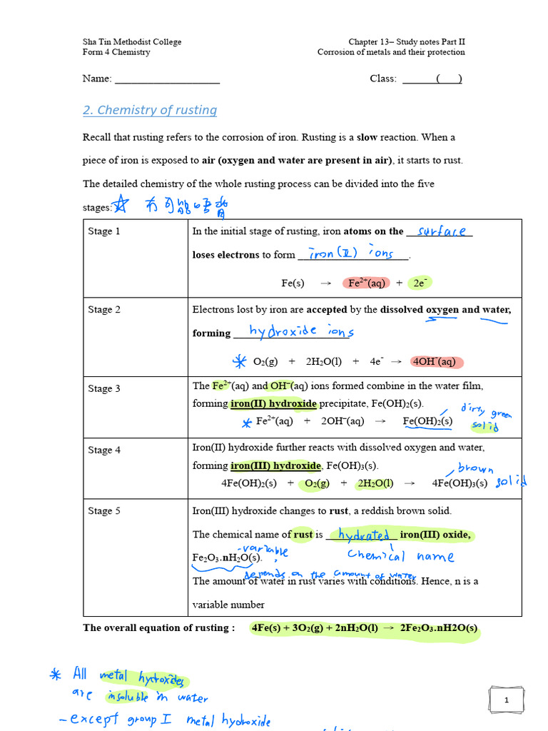 Ch13 Study Notes Part II | PDF | Rust | Iron