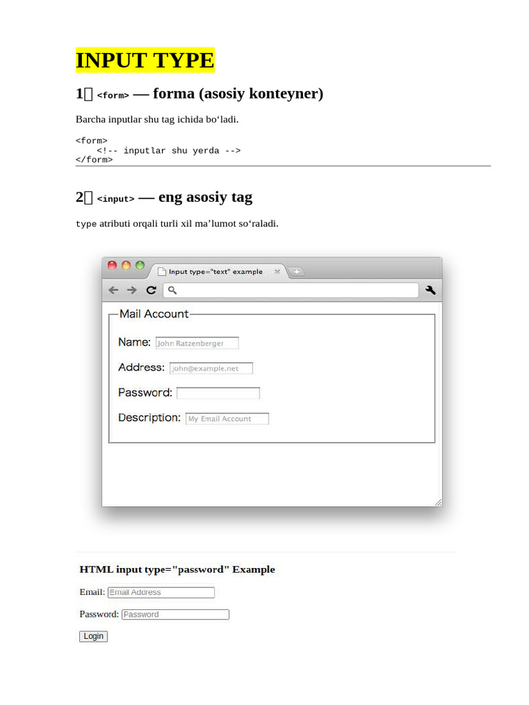 Input Type | PDF