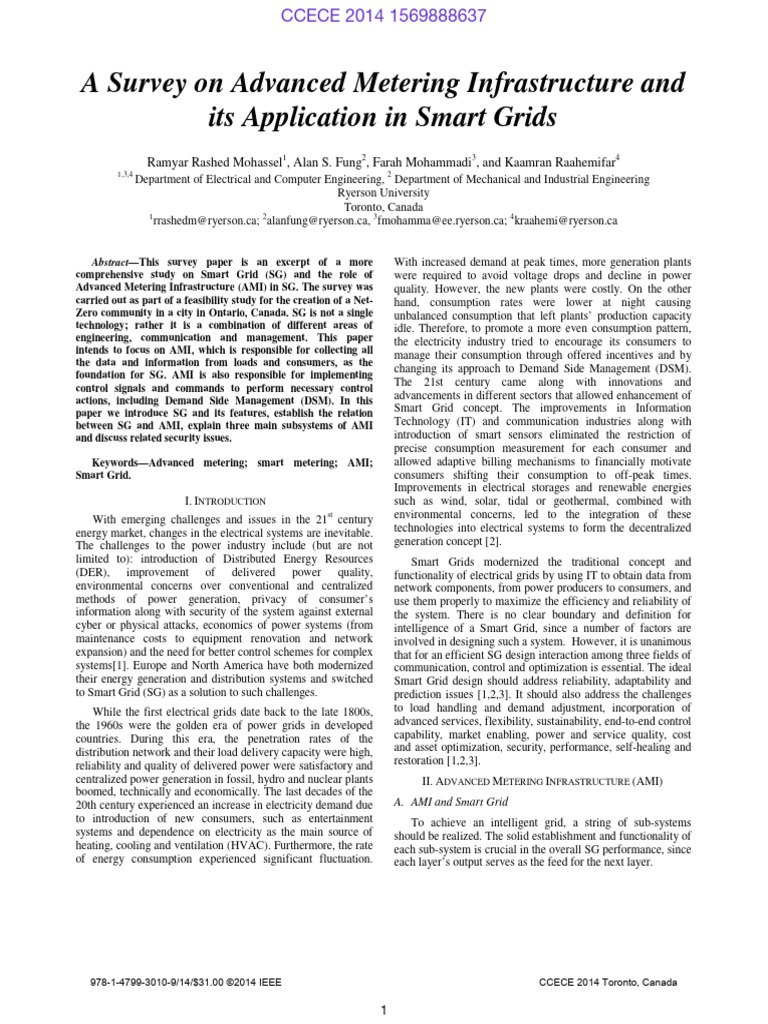 A Survey on Advanced Metering Infrastructure and Its Application in ...