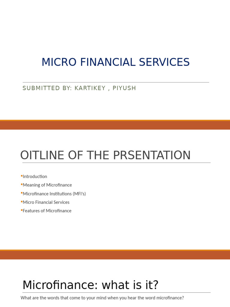 Micro Financial Services | PDF | Microfinance | Microcredit