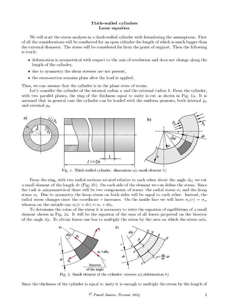 Thick Walled Cylinder | PDF | Stress (Mechanics) | Strength Of Materials