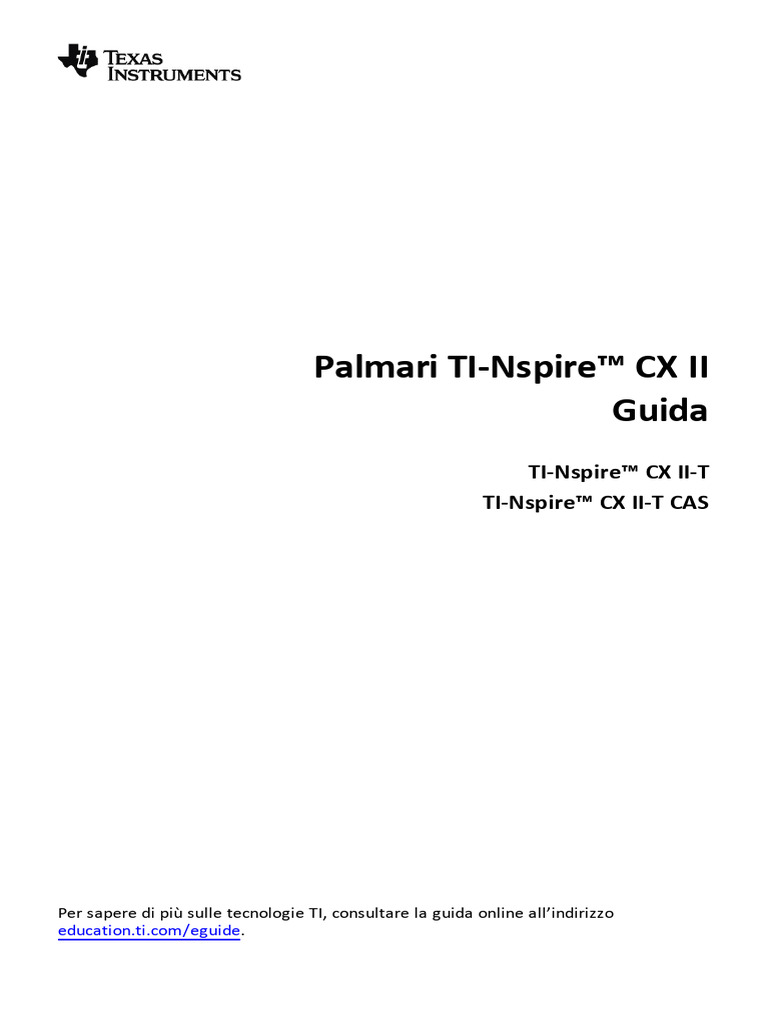 TI-Nspire CXII-HH Guidebook IT | PDF
