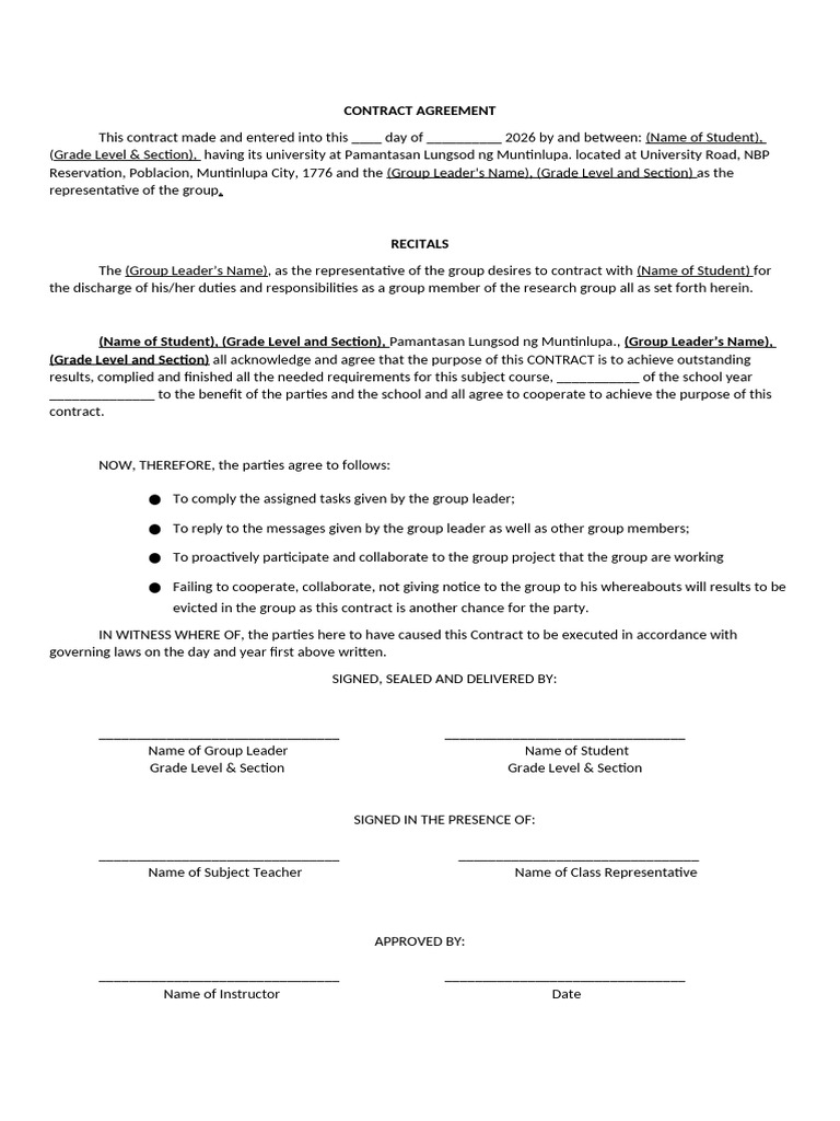 Groupings-Contract_Template | PDF