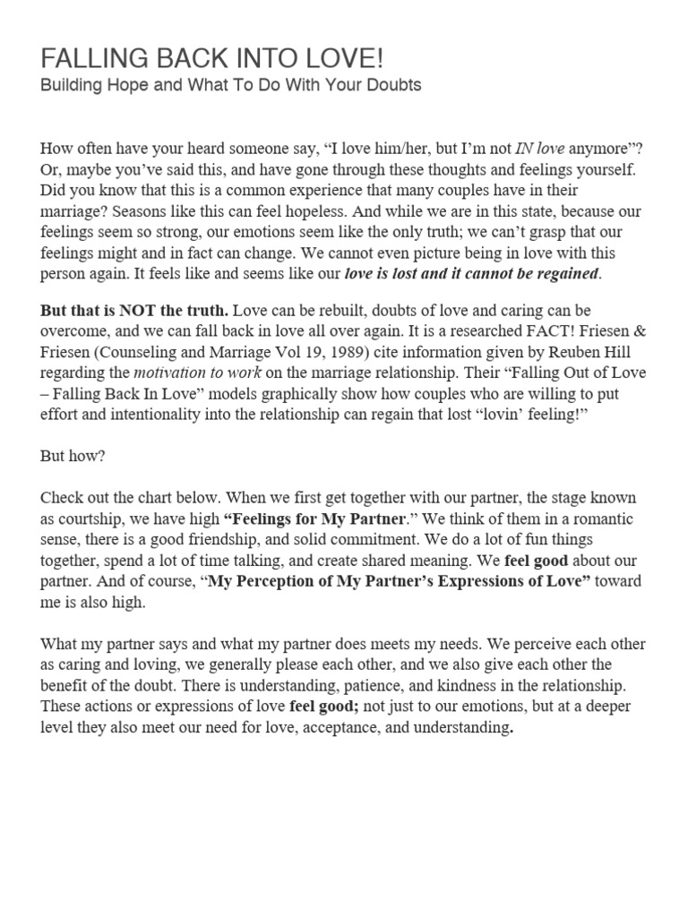 Falling Back Into Love | PDF | Feeling | Love