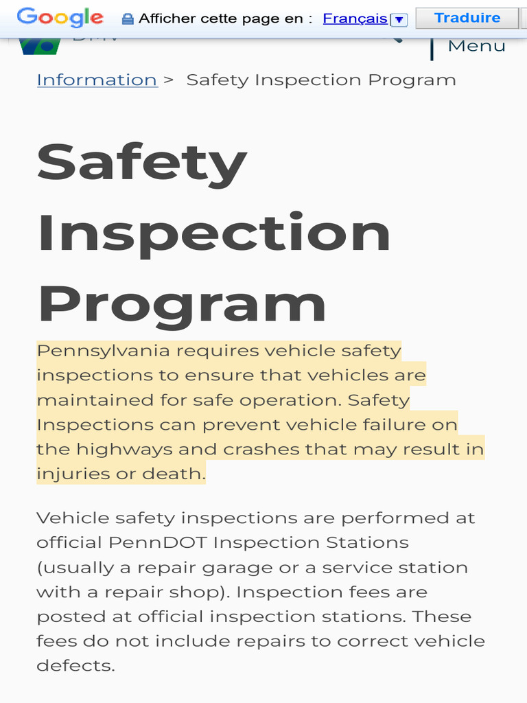 Safety Inspection Program | PDF