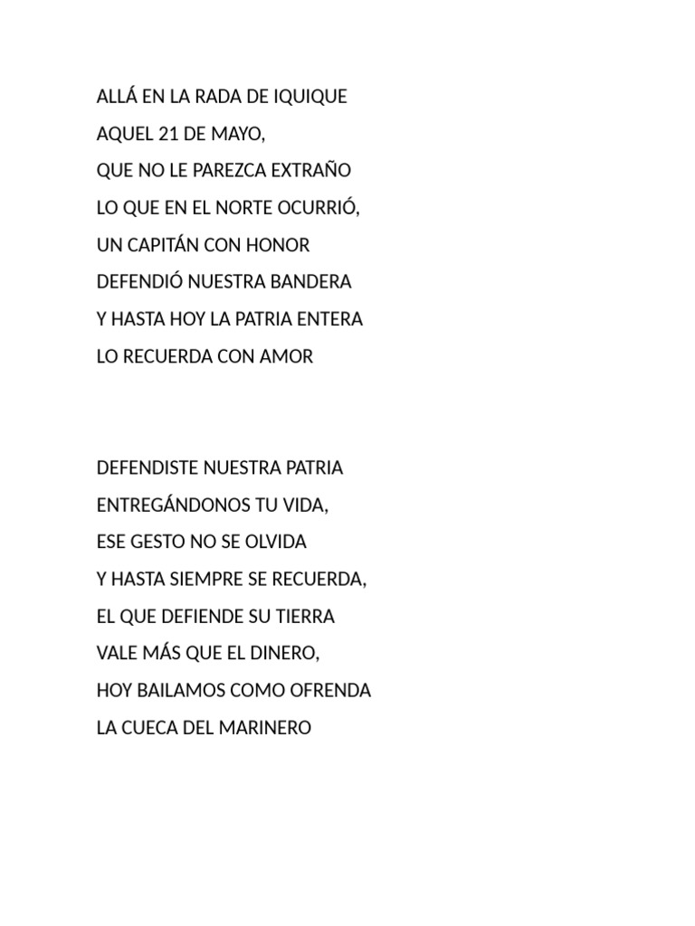 Allá en La Rada de Iquique | PDF