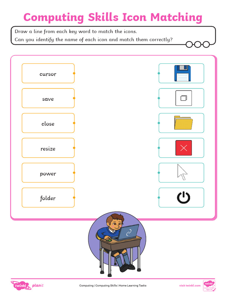 Computing Skills Icon Matching Activity Sheet | PDF