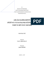 Ahlak Hadislerinin Düsünce Ve Davranis Egitimindeki Yeri Ve Rivayet Degeri 205s Doktora, Ahmed - ÜRKMEZ