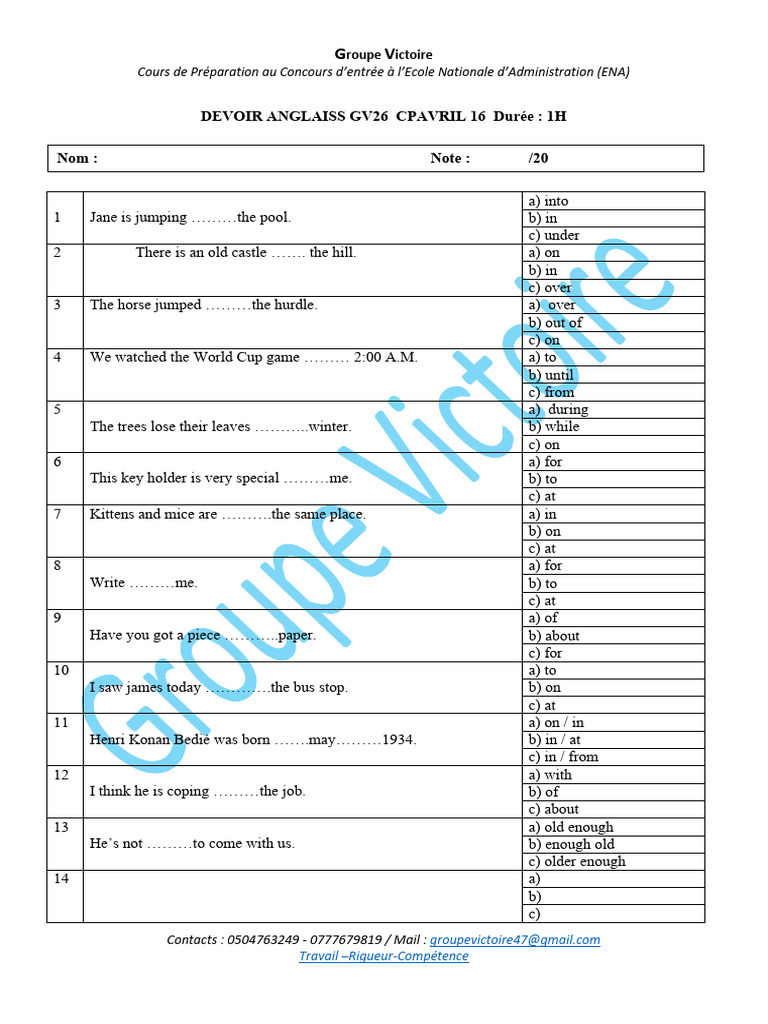 Devoir Anglaiss Gv26 Cpavril 16_082933 | PDF | Charles De Gaulle ...