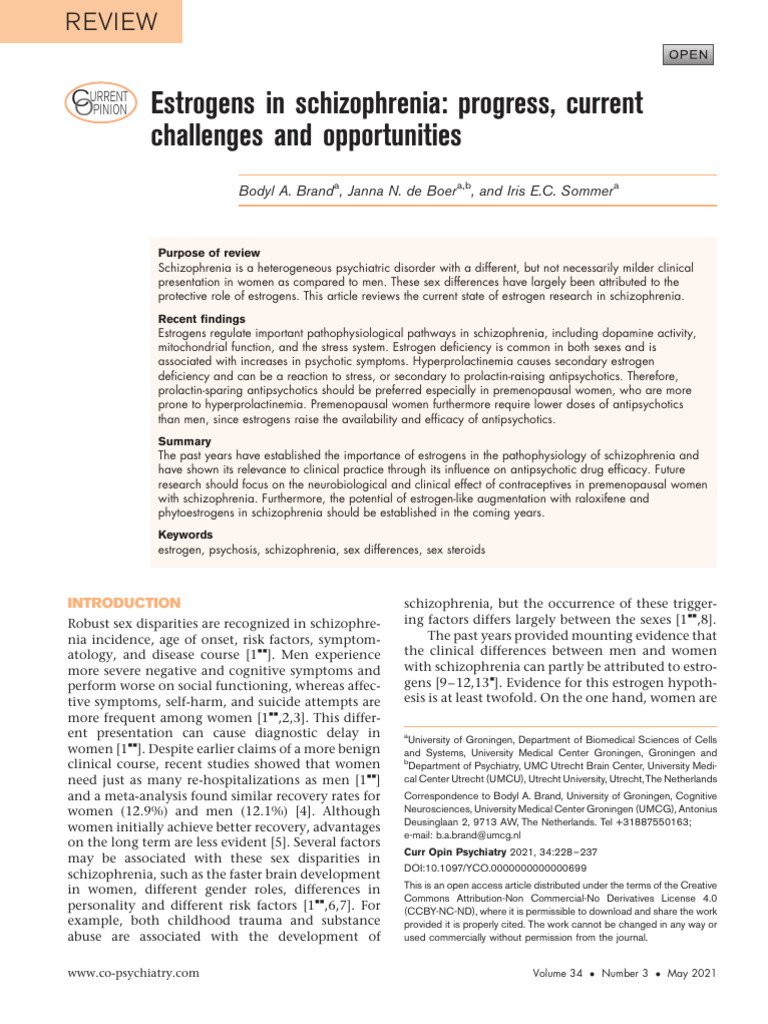 Estrogens in schizophrenia | PDF | Schizophrenia | Antipsychotic