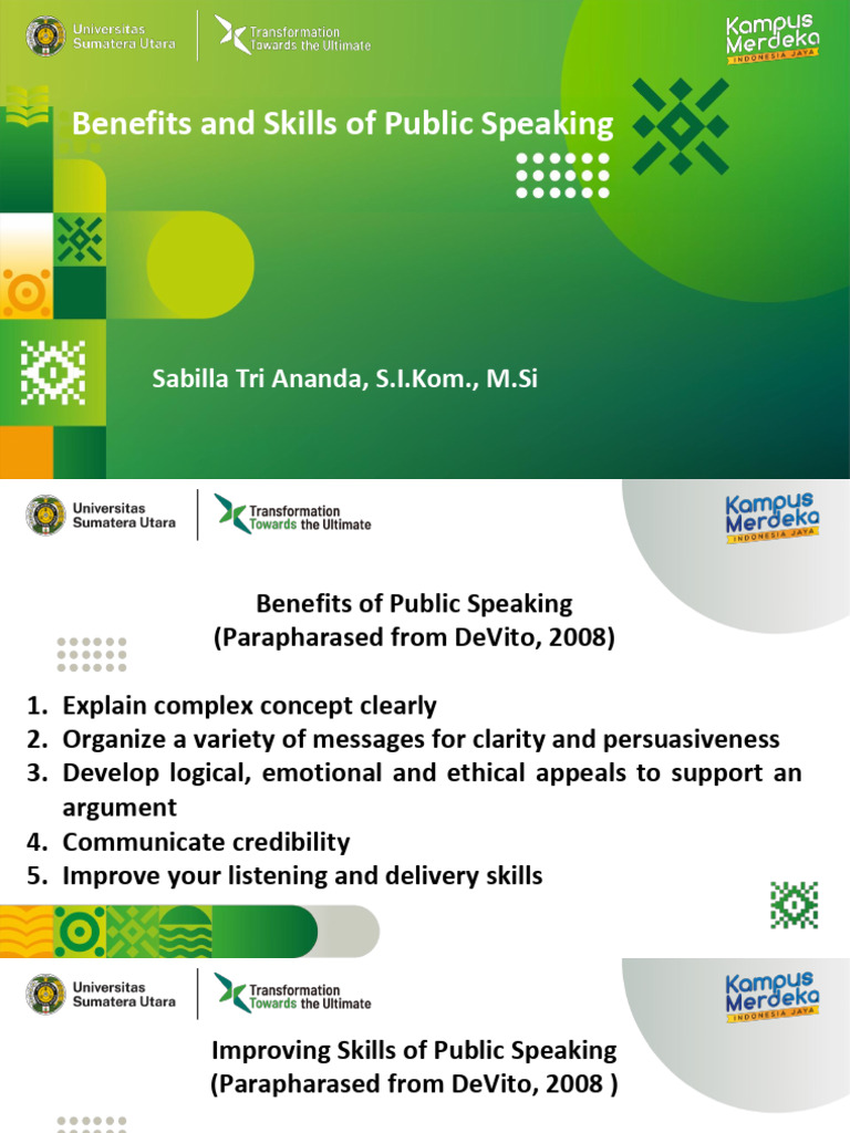 Benefits and Skills of Public Speaking | PDF