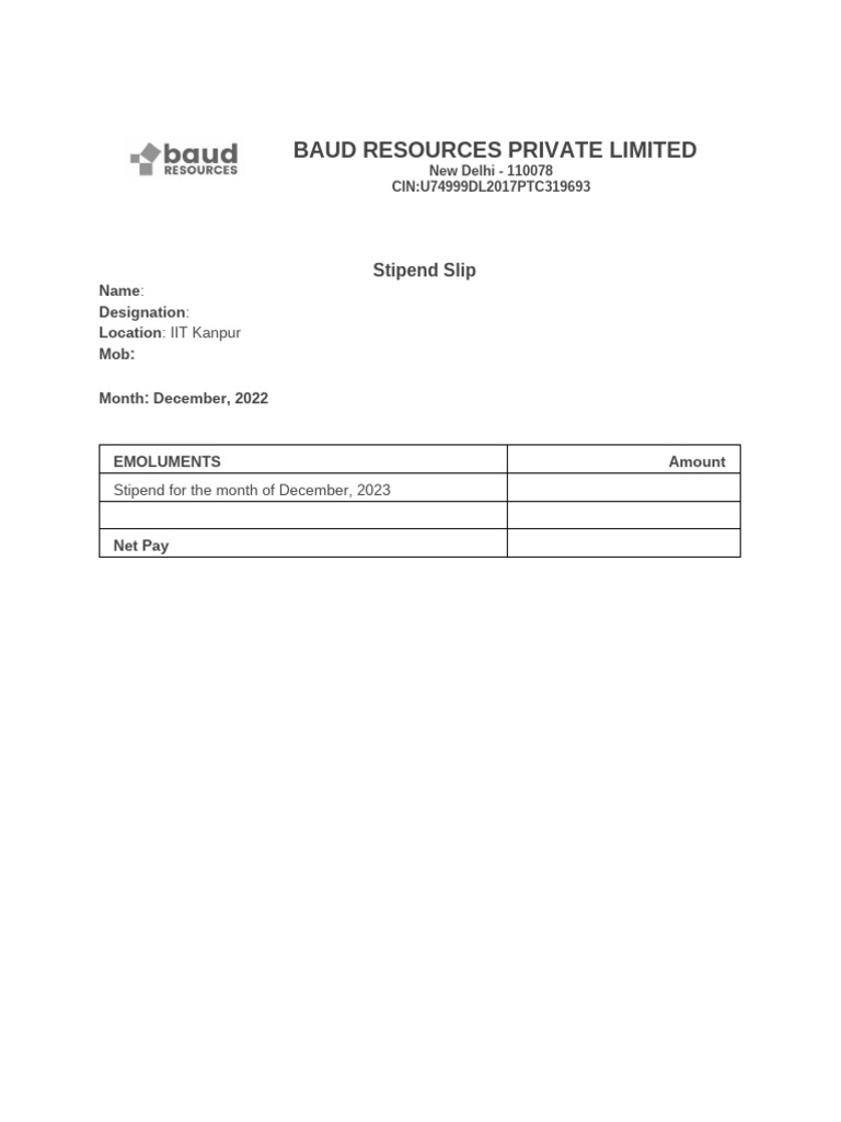 Stipend Slip | PDF