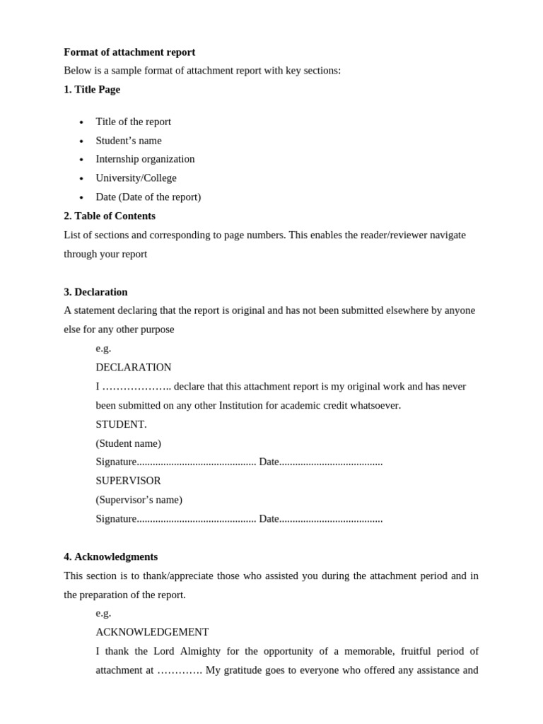 Format of Attachment Report | PDF