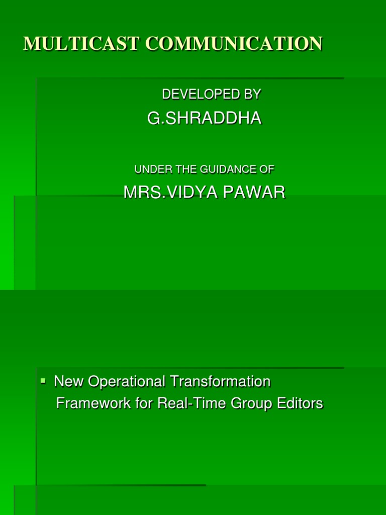 Multicast Communication: G.Shraddha | PDF | Computer Science | Systems ...
