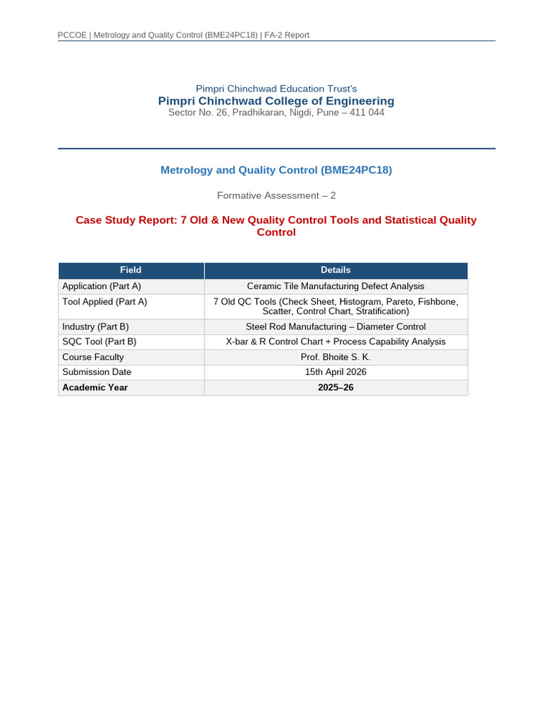 FA2 Quality Control Report | PDF | Stratified Sampling | Tile