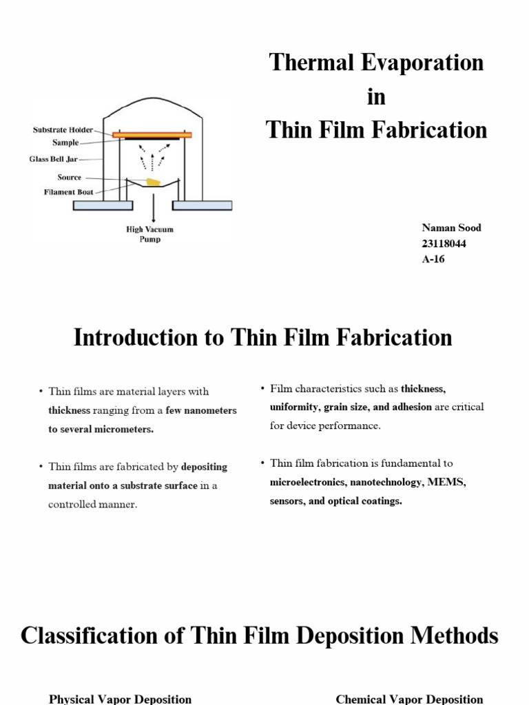 Thermal Evaporation in Thin Film Fabrication | PDF | Thin Film ...