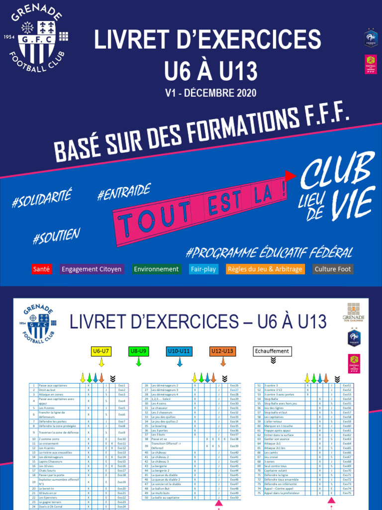 Fiches D'entrainements FFF U6-U13 - ql9sb9 | PDF | Attaquant (football ...