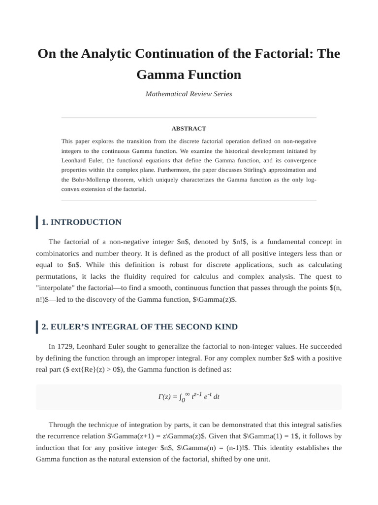 Factorials and Gamma Functions | PDF | Function (Mathematics) | Mathematics