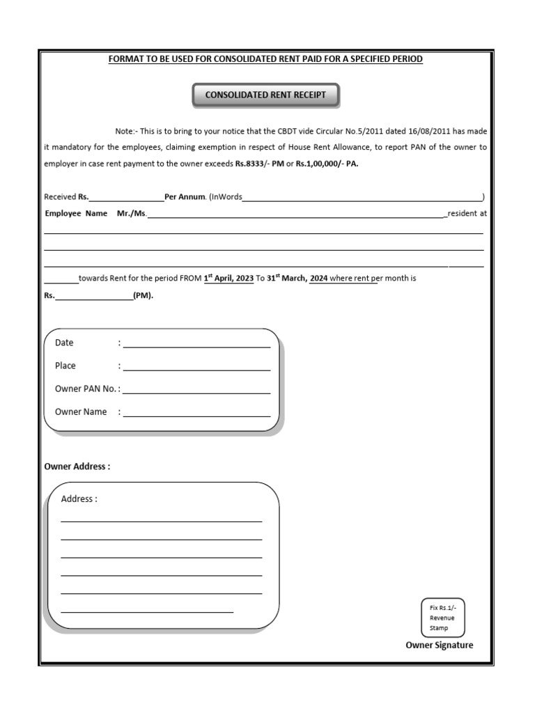 3 Rent- Consolidated Form | PDF