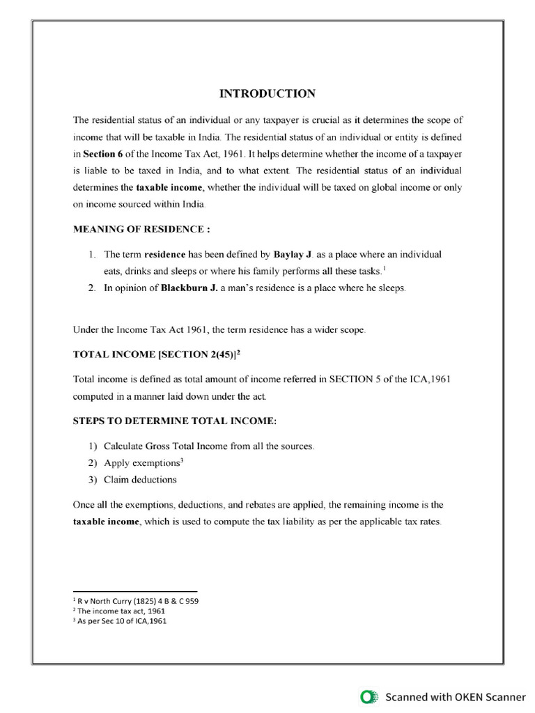 Residential Status 2 | PDF