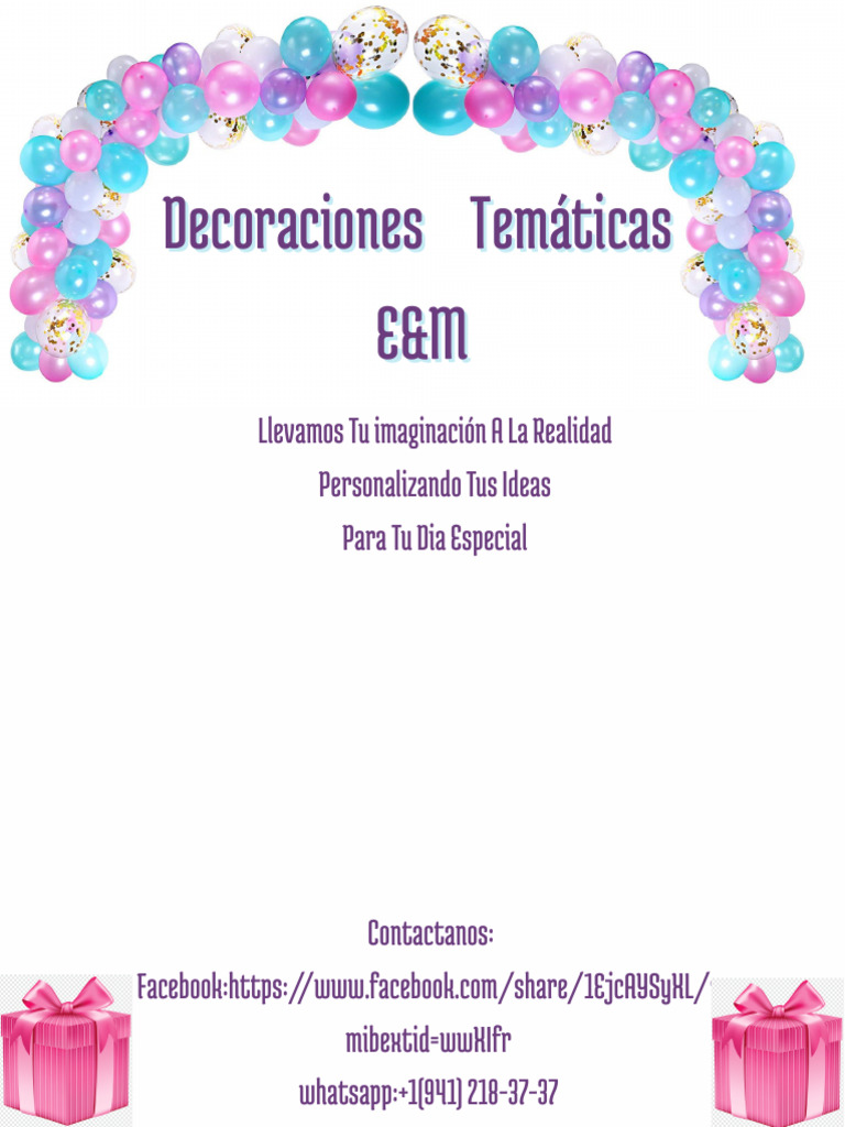 Decoraciones Tematicas E&M | PDF