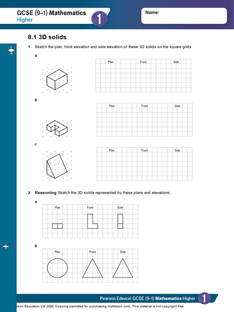 8.1 3d Solids - Homework | PDF | Geometric Shapes | Polytopes