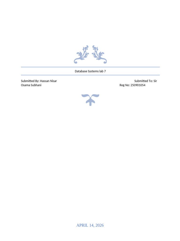 250901054_DBMS lab7 | PDF | Data Management Software | Computing