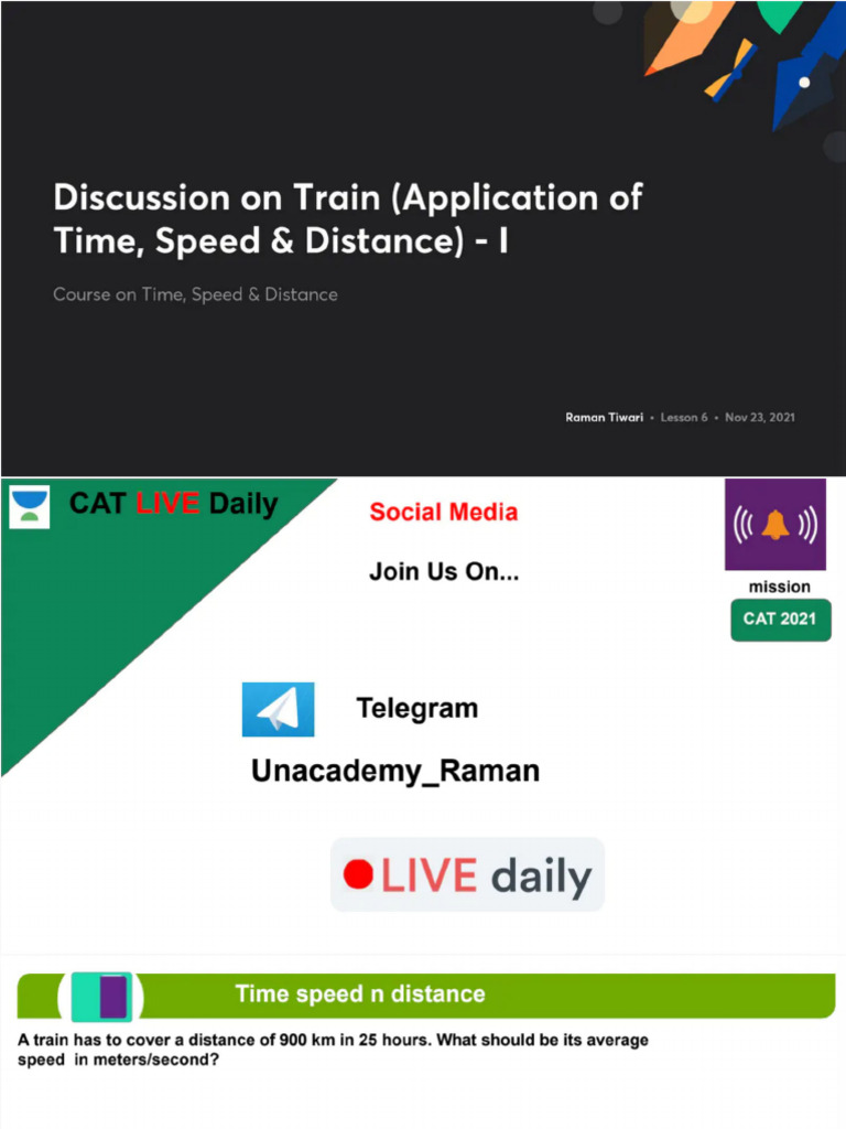 Discussion on Train Application of Time Speed Distance I With Anno | PDF