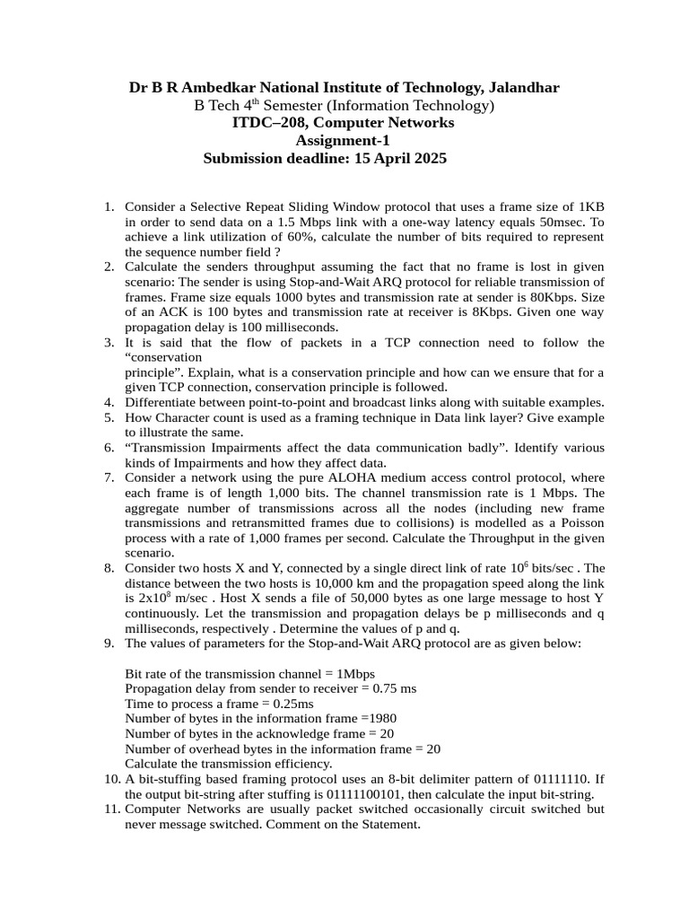 Computer Networks Assignment 1-1 | PDF | Transmission Control Protocol ...