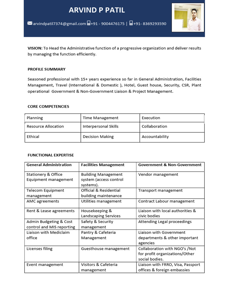 Arvind Patil Profile | PDF | Travel Visa | Project Management