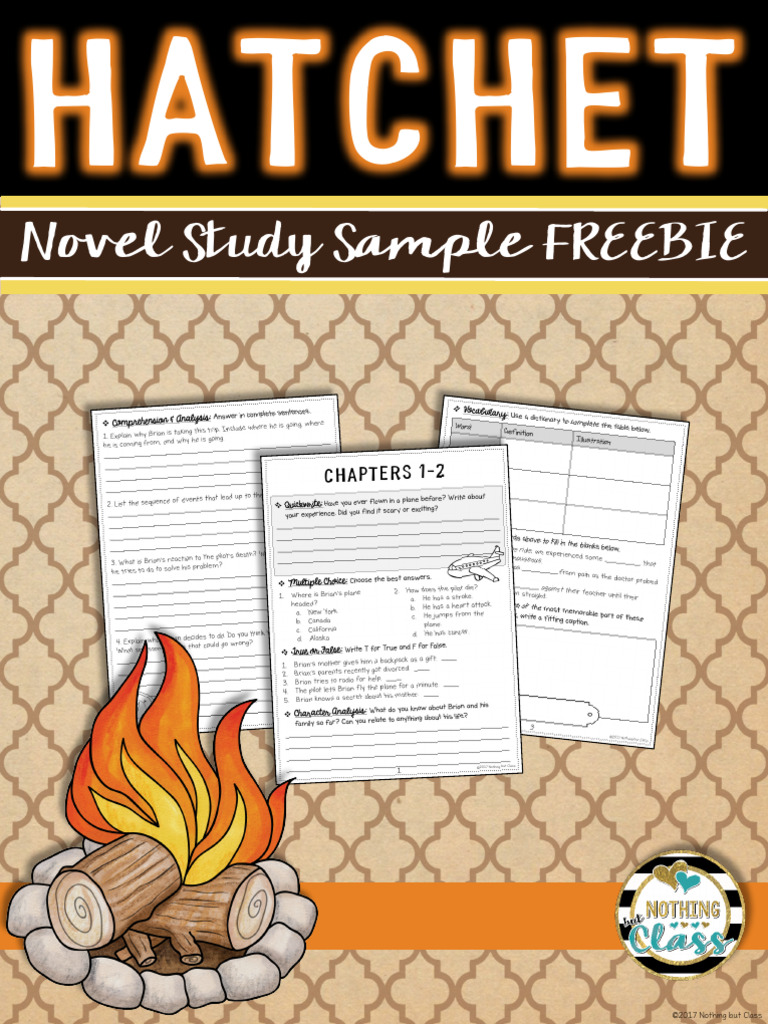 HatchetNovelStudyFREESampleComprehensionWorksheetsandActivities-1 | PDF ...