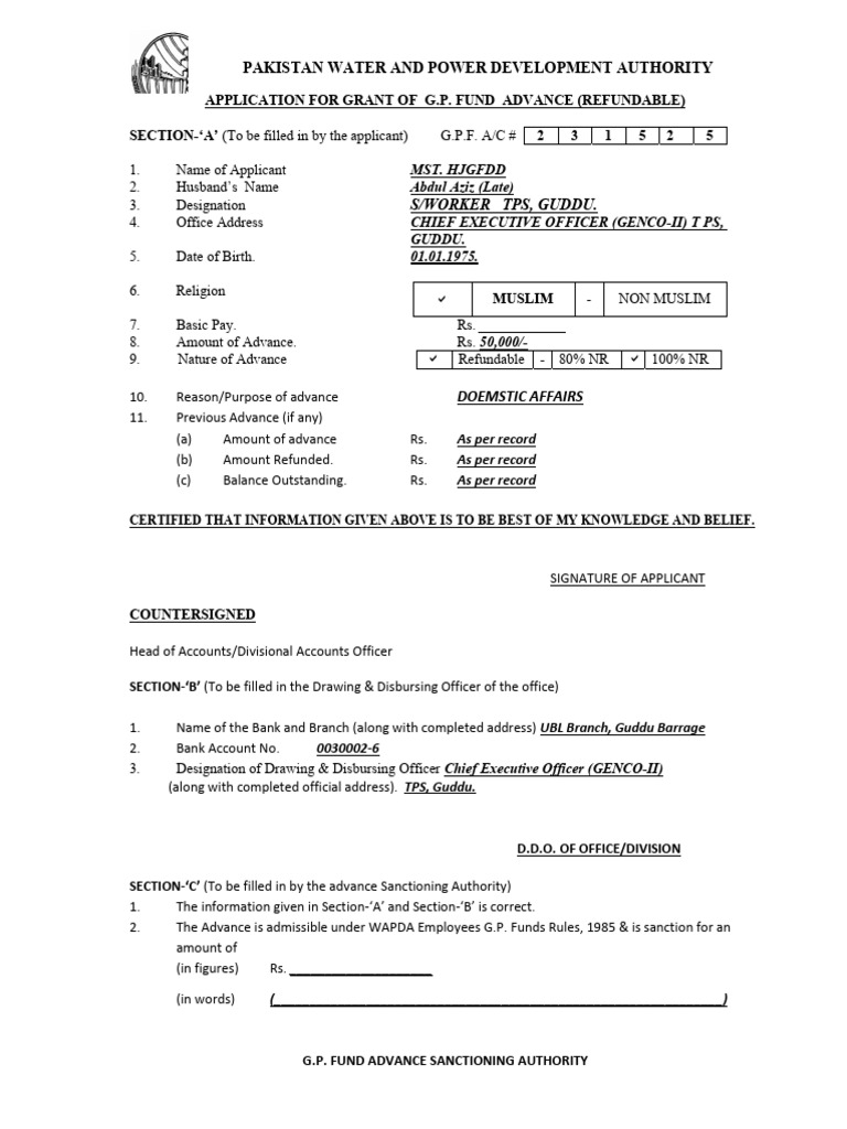 gpf advacne claims new forms | PDF