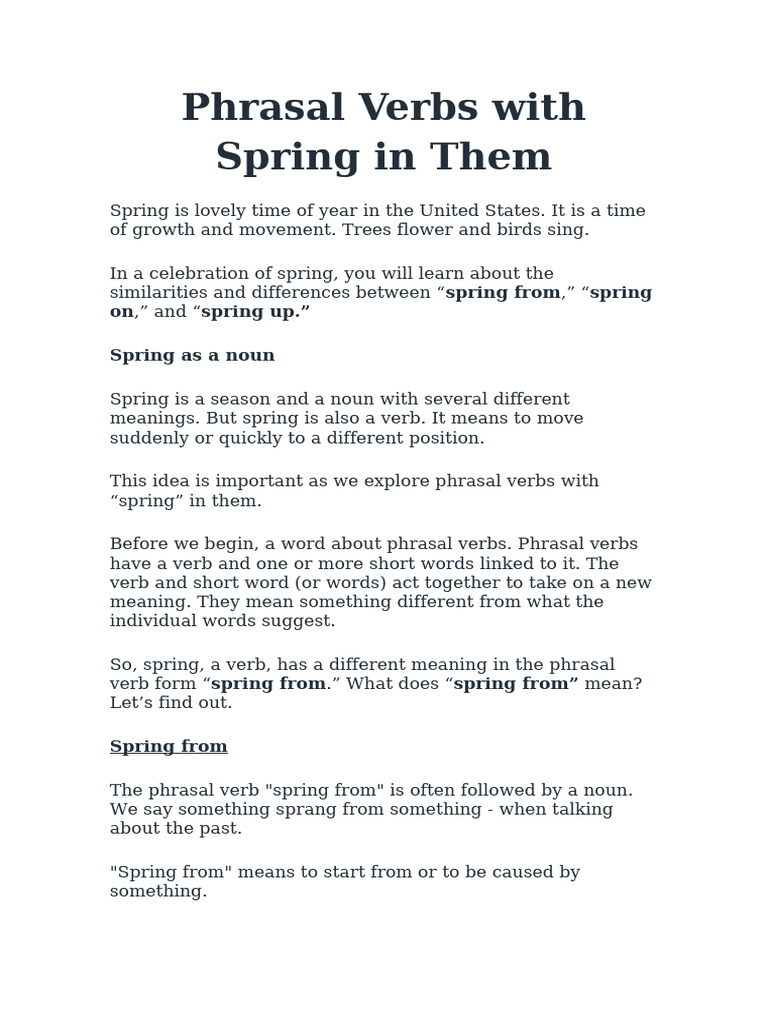 Spring Marcela | PDF | Verb | Word
